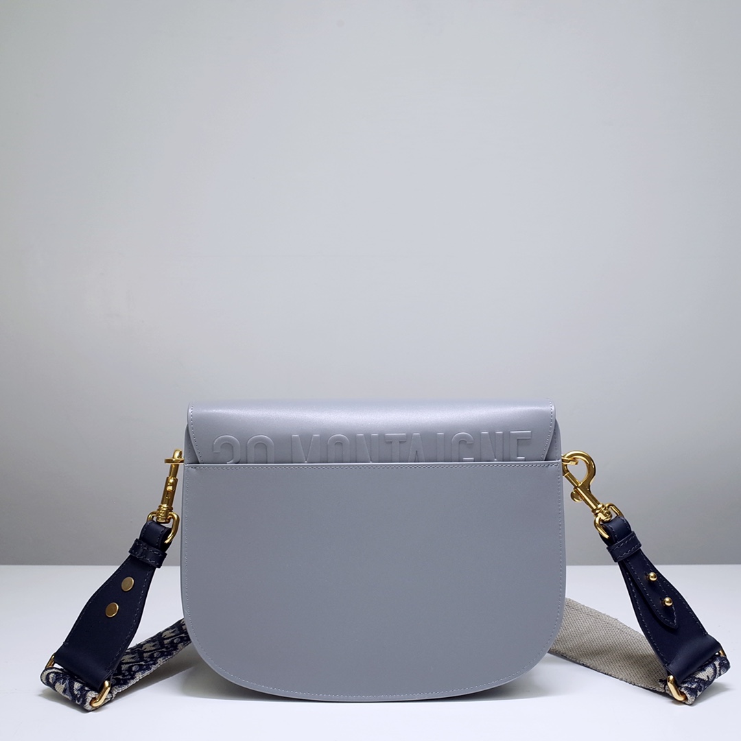 Large Dior Bobby Bag Grey Box Calfskin